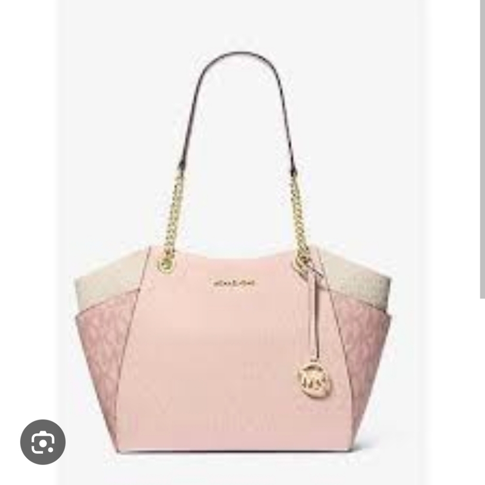 Michael Kors Pink and Cream Signature Tote